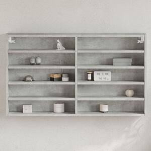 Betonszürke szerelt fa vitrinszekrény 100 x 15 x 58 cm