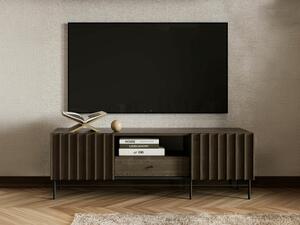 TV-állvány Catevari 102, Laminált forgácslap, 55x165x44cm, Sötét barna, Fekete