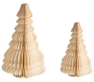 Kétdarabos dekorfigura szett SKJOMA 15/20 cm Karácsonyfa Bézs