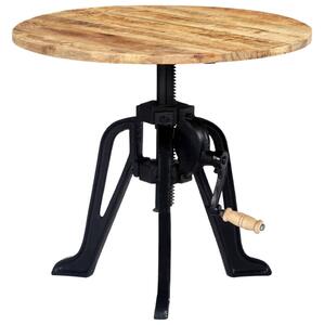 VidaXL tömör mangófa és öntöttvas kisasztal 60 x (46-63) cm