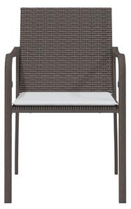 VidaXL 4 db barna polyrattan kerti szék párnával 56x59x84 cm