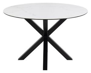 Asztal Oakland 1008, Fekete, Fehér márvány, 75.5cm, Üveg, Kerámia, Fém