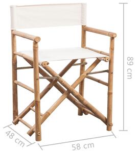 VidaXL 2 db összecsukható bambusz és szövet kerti szék