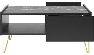 BUTORLINE Nappali bútor HARMONY 1 fekete / fekete márvány
