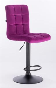 HR7009 Fukszia modern velúr szék fekete lábbal