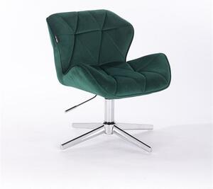 HR111CROSS Sötétzöld modern velúr szék