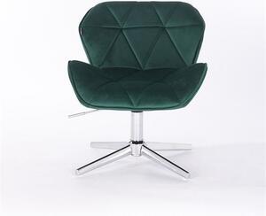 HR111CROSS Sötétzöld modern velúr szék