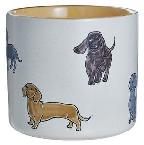 DOG LOVER kerámia kaspó Ø 18 cm , kutyás