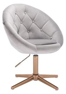 HR8516CROSS Acél modern velúr szék arany lábbal