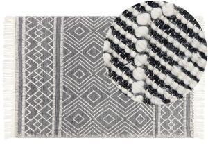 Fekete és fehér gyapjúszőnyeg 160 x 230 cm SAVUCA