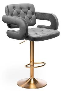 HR8403W Grafit modern velúr szék arany lábbal