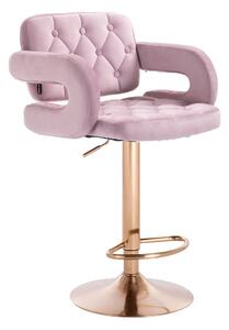 HR8403W Halványlila modern velúr szék arany lábbal