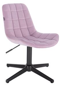 HR590CROSS Halványlila modern velúr szék fekete lábbal