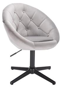 HR8516CROSS Acél modern velúr szék fekete lábbal