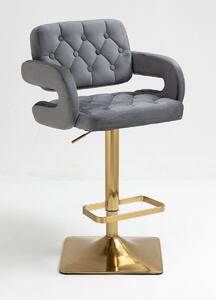 HR8403KW Grafit modern velúr szék arany lábbal