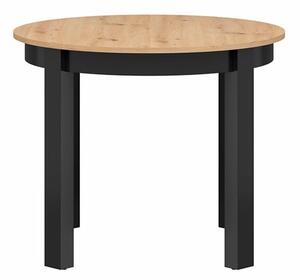 Asztal Boston 314, Artisan tölgy, Fekete, 76cm, Hosszabbíthatóság, Laminált forgácslap