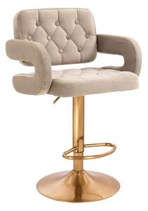 HR8403W Latte modern velúr szék arany lábbal