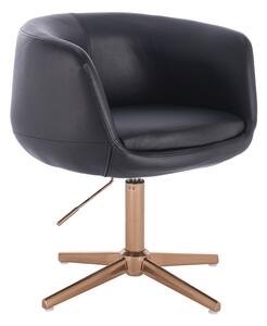 HC333CROSS Fekete modern szék arany lábbal