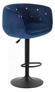 HR333CW Tengerkék modern velúr szék fekete lábbal