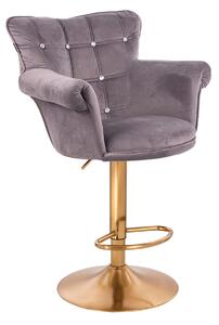 HR804CW Grafit modern velúr szék arany lábbal