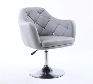HC830 Szürke modern műbőr szék krómozott lábbal
