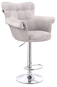 HR804CW Acél modern velúr szék krómozott lábbal
