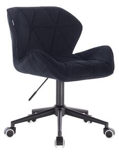 HR111K Fekete modern velúr szék fekete lábbal