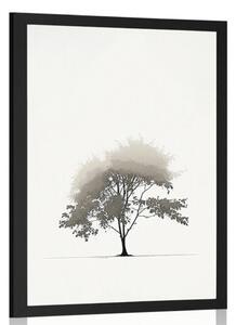 Poszter minimalista lomblevelű fa