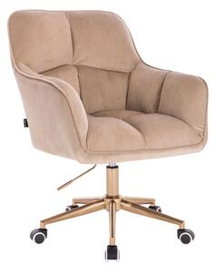 HR550K Latte modern velúr szék arany lábbal