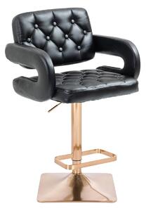 HR8403KW Fekete modern műbőr szék arany lábbal
