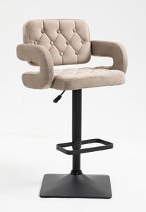 HR8403KW Latte modern velúr szék fekete lábbal