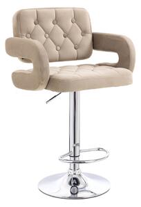 HR8403W Latte modern velúr szék krómozott lábbal