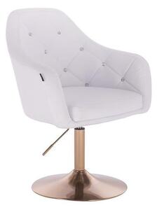 HC830N Fehér modern műbőr szék arany lábbal