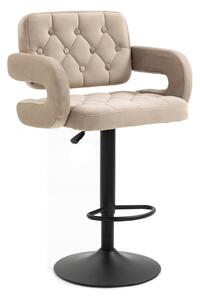 HR8403W Latte modern velúr szék fekete lábbal