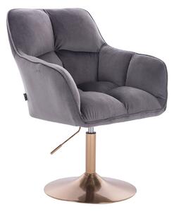 HR550N Grafit modern velúr szék arany lábbal