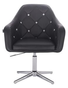 HC830 Fekete modern műbőr szék krómozott lábbal