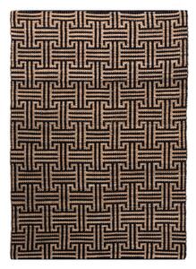 Fekete-natúr színű kézi szövésű jutakeverék szőnyeg 160x230 cm Meander Jute – Flair Rugs