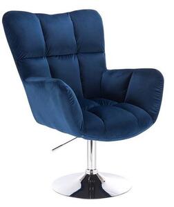 HR650N Tengerkék modern velúr szék