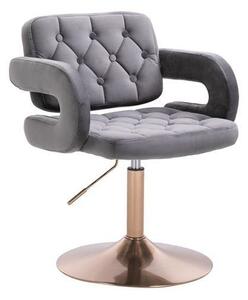HR8403N Grafit modern velúr szék arany lábbal