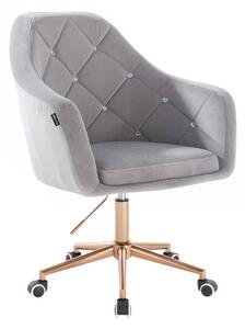 HR830CK Acél modern velúr szék arany lábbal