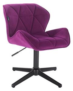 HR111CROSS Fukszia modern velúr szék fekete lábbal