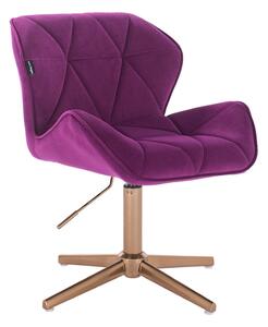 HR111CROSS Fukszia modern velúr szék arany lábbal