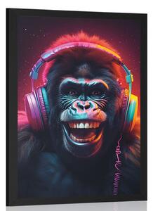 Poszter gorillával fejhallgatóval