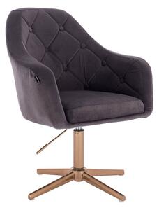 HR831CROSS Grafit Modern Velúr Szék Arany lábbal