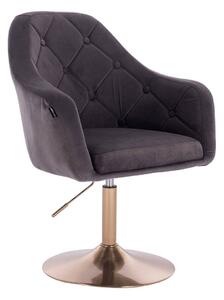 HR831 Grafit Modern Velúr Szék Arany lábbal
