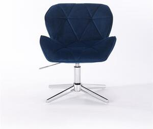 HR111CROSS Tengerkék modern velúr szék