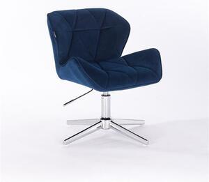 HR111CROSS Tengerkék modern velúr szék