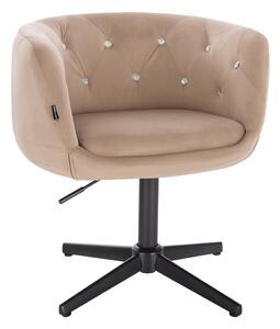 HR333CCROSS Latte modern velúr szék fekete lábbal