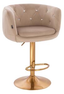 HR333CW Latte modern velúr szék arany lábbal