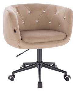 HR333CK Latte modern velúr szék fekete lábbal